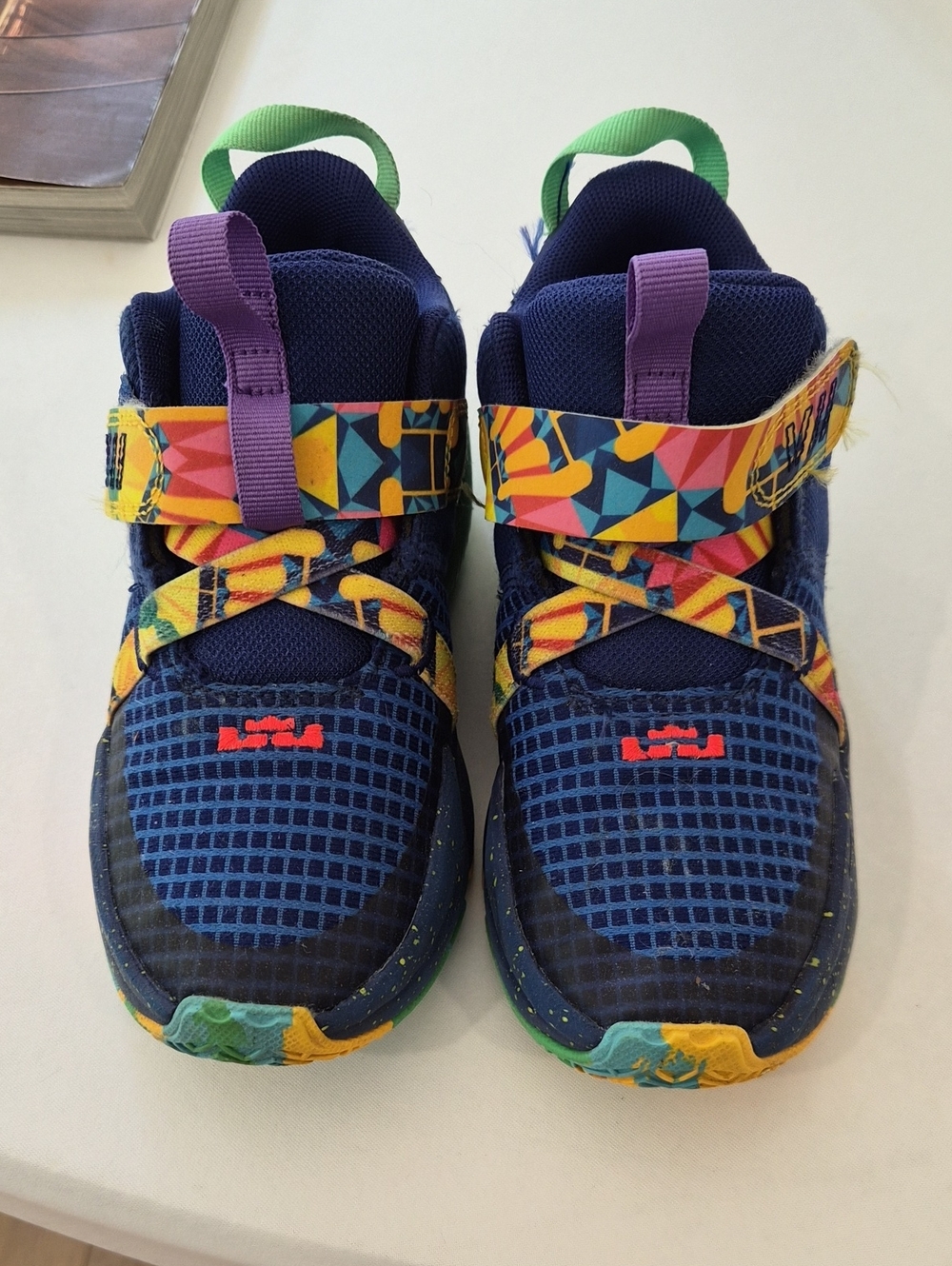 La Bron JAMES Nike Multicolor Athletic Shoes - Navy with Bright Accent